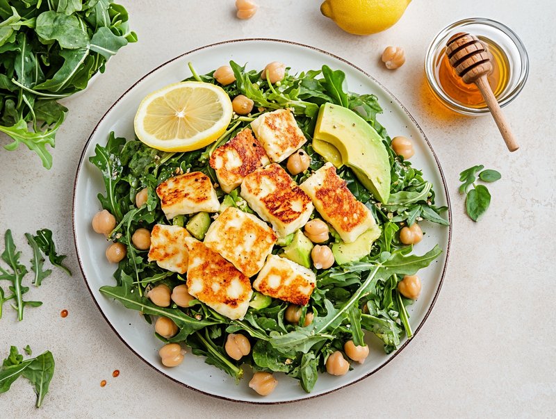 Haloumi, Chickpea & Rocket Salad