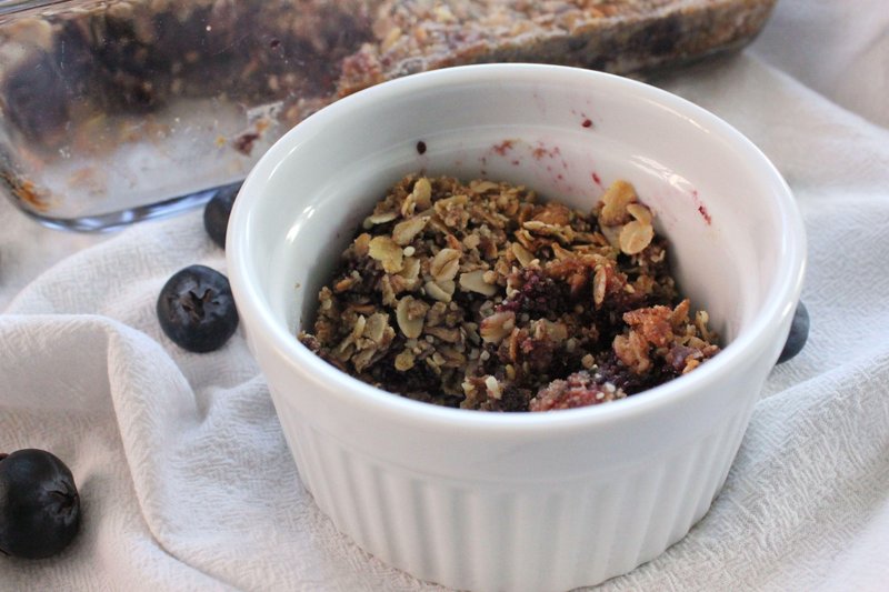 Hi Protein Blueberry Breakfast Cobbler