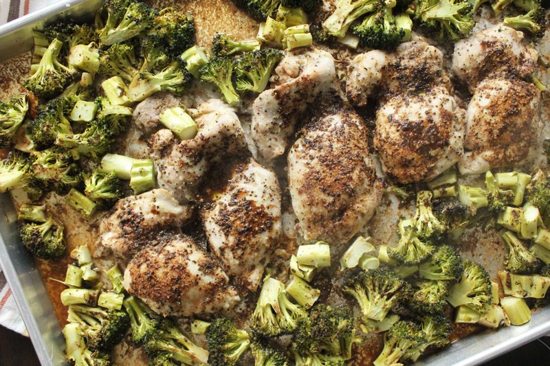 Balsamic Dijon Chicken Thighs with Broccoli