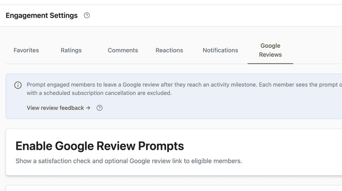 Google Review Prompts: ask engaged members at the right moment